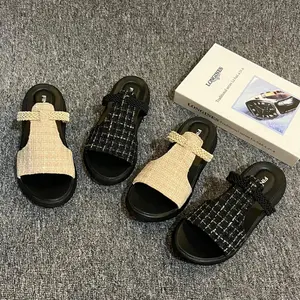 Sandal Finetic Wanita Kekinian Wedges Hak Tinggi Sendal Platform Cewek Korea Style