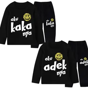 Aku Adeknya Aku Kakaknya Piyama Setelan Baju Tidur Anak Laki Laki Couple Model Lengan Panjang Celana Panjang Size 3 Tahun - 10 Tahun Fashion Anak kembar