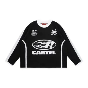 RASSHAZE - Rise Knitwear Boxy White Black Unisex Crewneck