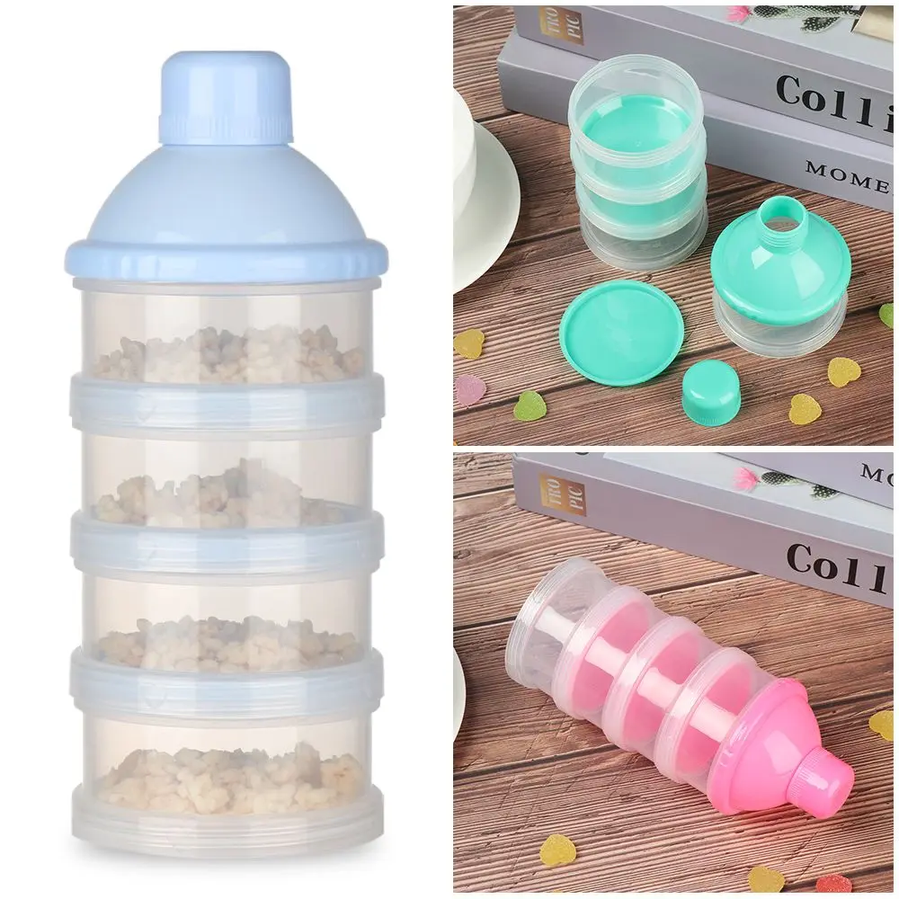 Travel 4 Layers Infant baby milk bottle food storage box milk powder container Formula dispenser