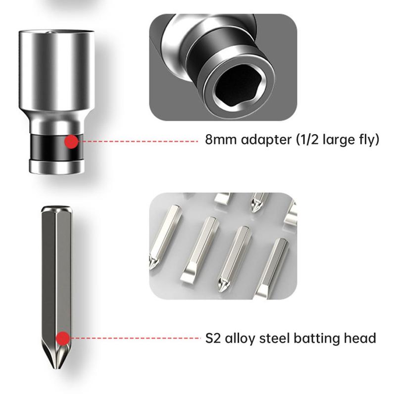 Product Introduction of 13Pcs/set Chrome Vanadium Steel Impact Screwdriver Set Household Electric ScrewdriverCordless Screwdriver Impact Driver 46