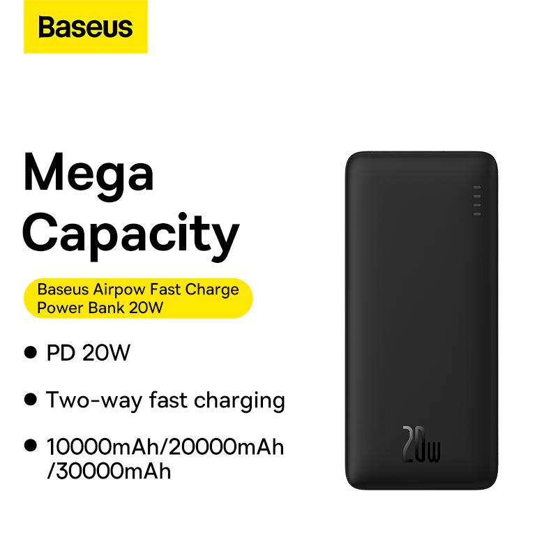 Baseus Airpow Fast Charge Powerbank 10000mAh 20W - White/Black 1