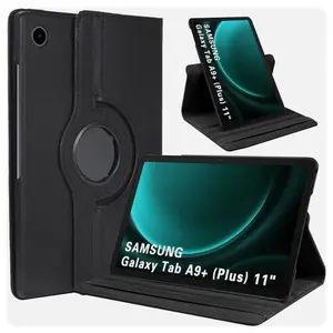 Case for Samsung Tab A9+ 5G | Casing Samsung Galaxy Tab A9 Plus | 11 inci X210 X215 X216B Leather Rotary Full Protection 360 Flip Cover Stand