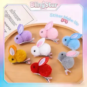 BlingStar Jepit Rambut Model Kelinci C143 - Hair Clip Anak Perempuan Lucu Aksesoris Rambut Korea Clip untuk Tampilan Cantik Fashion Material Aman ABS food grade & Silikon anti slip Ukuran 3.5cm Cocok Usia 2-12 Tahun Fashion