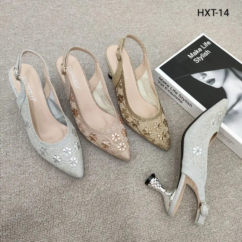 Simoncelli Sepatu Wanita Heels Tali Belakang 5 Cm Heels Pesta Kondangan Kuliah High Heels Import HXT-14 High 1