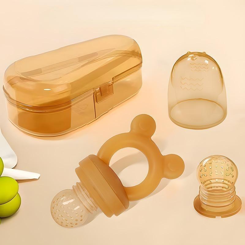 Giả Cho Em Bé Thích Hợp Cho Trẻ Sơ Sinh, Có Thể Chơi Và Ăn Trái Cây, Chất Liệu Silicon Màu Bạc Nano Cấp Thực Phẩm Siêu Mềm, Kháng Khuẩn, Được Làm Bằng Silicon Màu Bạc