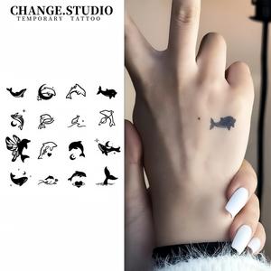 Hình Xăm Tạm Thời Hình Xăm Cá Heo, Thiết Kế Nhỏ Nhắn Dễ Thương, Không Thấm Nước, Không Sợ Ma Sát, Kéo Dài Trong 15 Ngày. Hình xăm dán