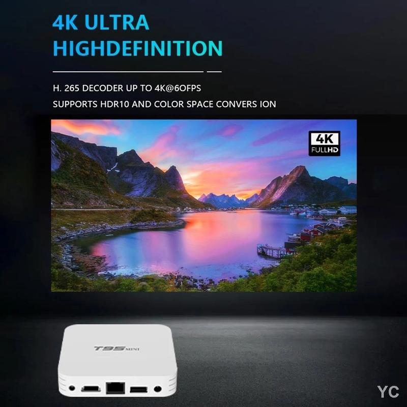 Android Box, T95MINI4K, Quad Core, WIFI 2.4Ghz, HD 6K Video Media Player, Smart TV Box, Released in 2024, Latest Version, with 10 Features, Including Media Player 8
