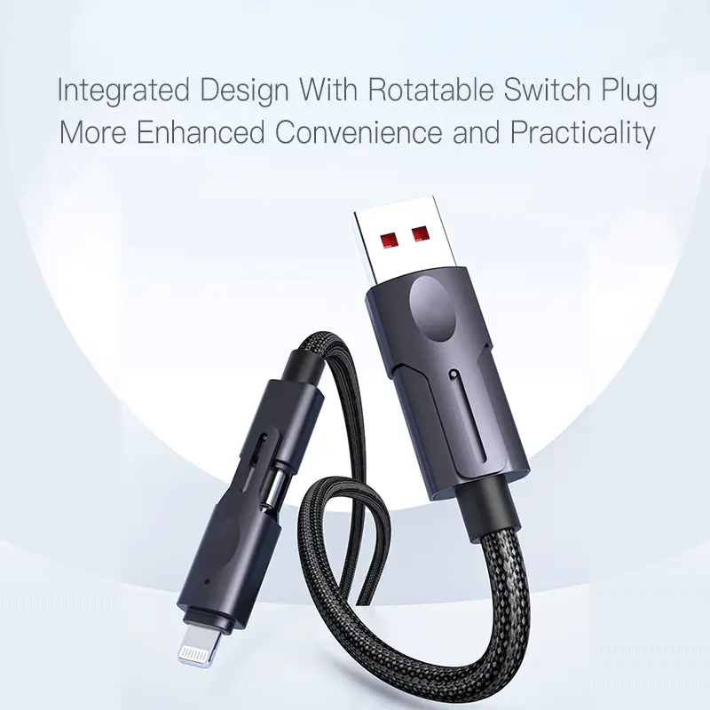 Orashare OC05 4 IN 1 Kabel Pengisian Cepat PD 27W Tipe C 65W Kabel Data Multi-fungsi untuk iP Android 3