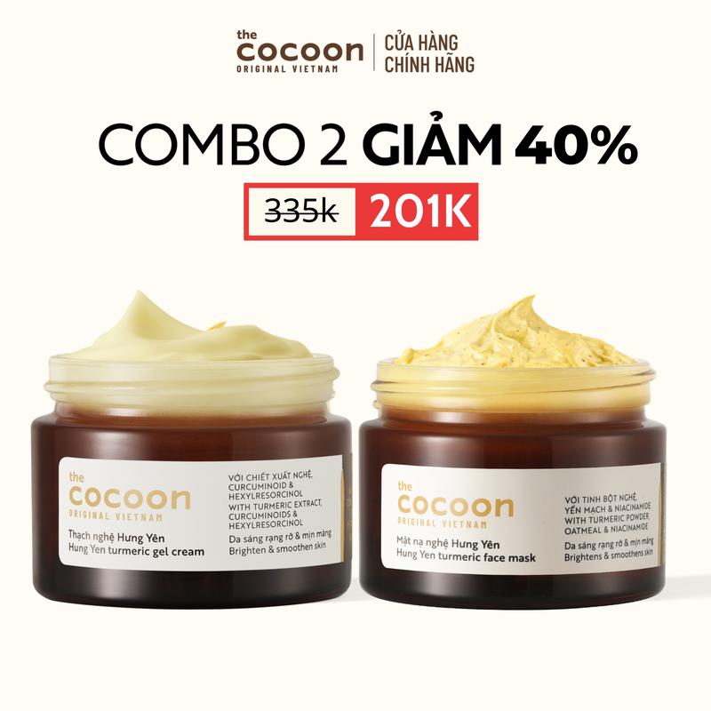  COMBO 1 Thạch nghệ Hưng Yên giúp làm sáng da Cocoon 30ml + 1 Mặt nạ nghệ Hưng Yên Cocoon 30ml 