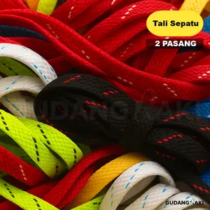2 Pasang (4 pcs) TALI SEPATU SNEAKERS SPORT CASUAL SANTAI BOLA FUTSAL UNIVERSAL PRIA WANITA