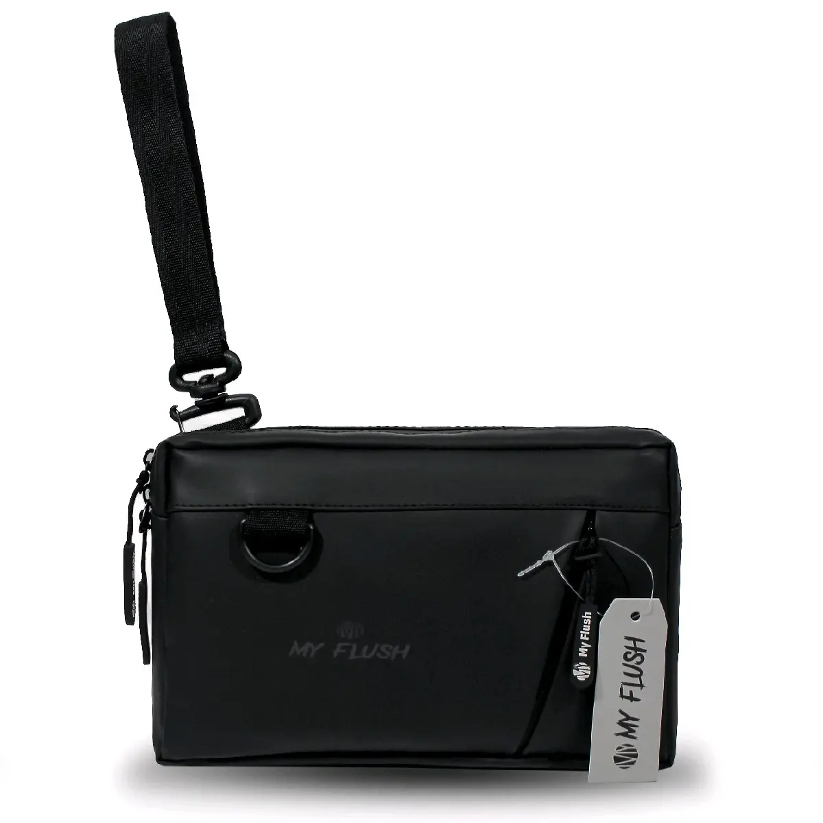 Tas Selempang Handbag Pria Wanita My Flush Grit Clutch Bag Hitam Matte