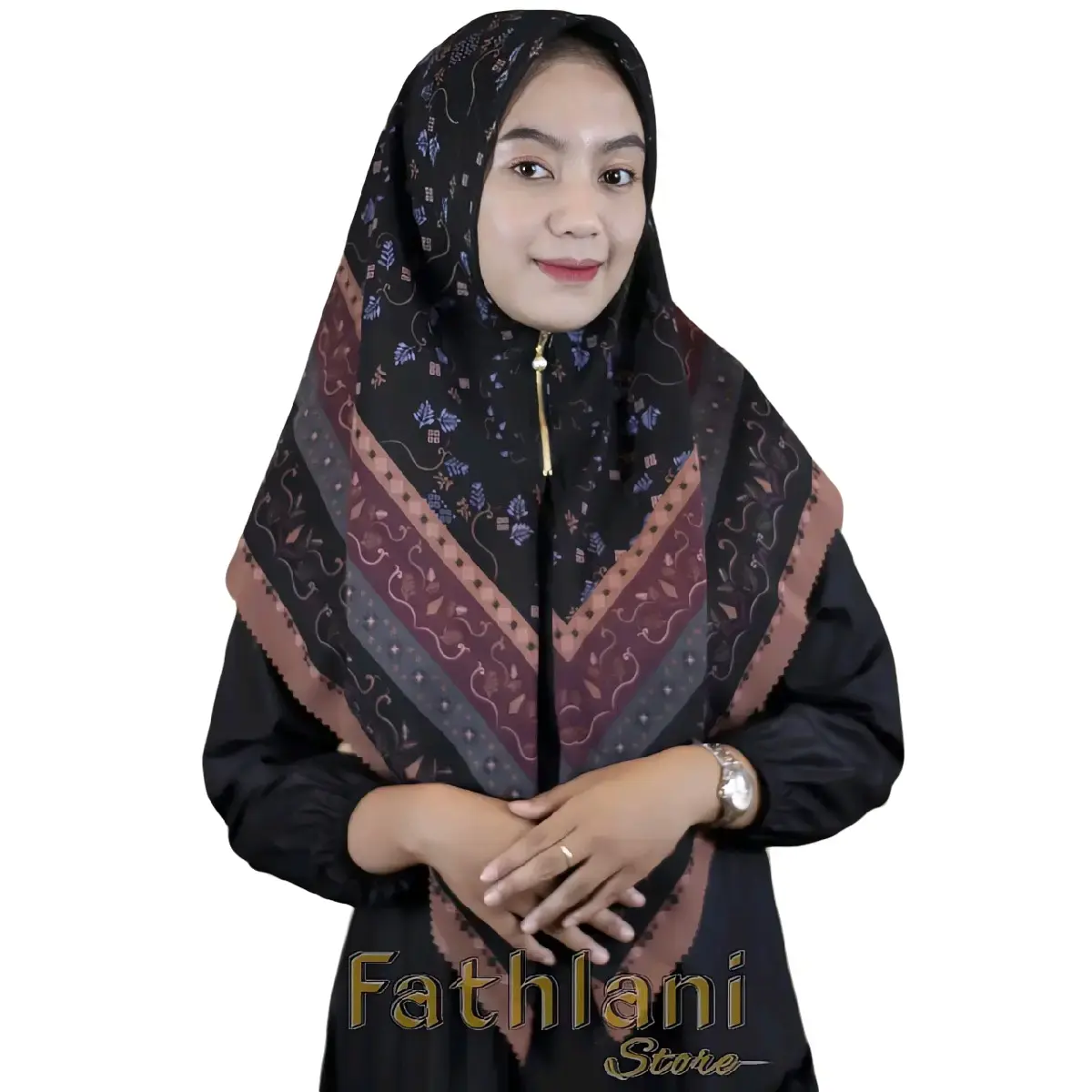 hijab resleting  motif lebih praktis di pakai / hijab instan / kerudung motif zipper instant Muslim Voal Nyaman di pakai Mewah Segi Lembut