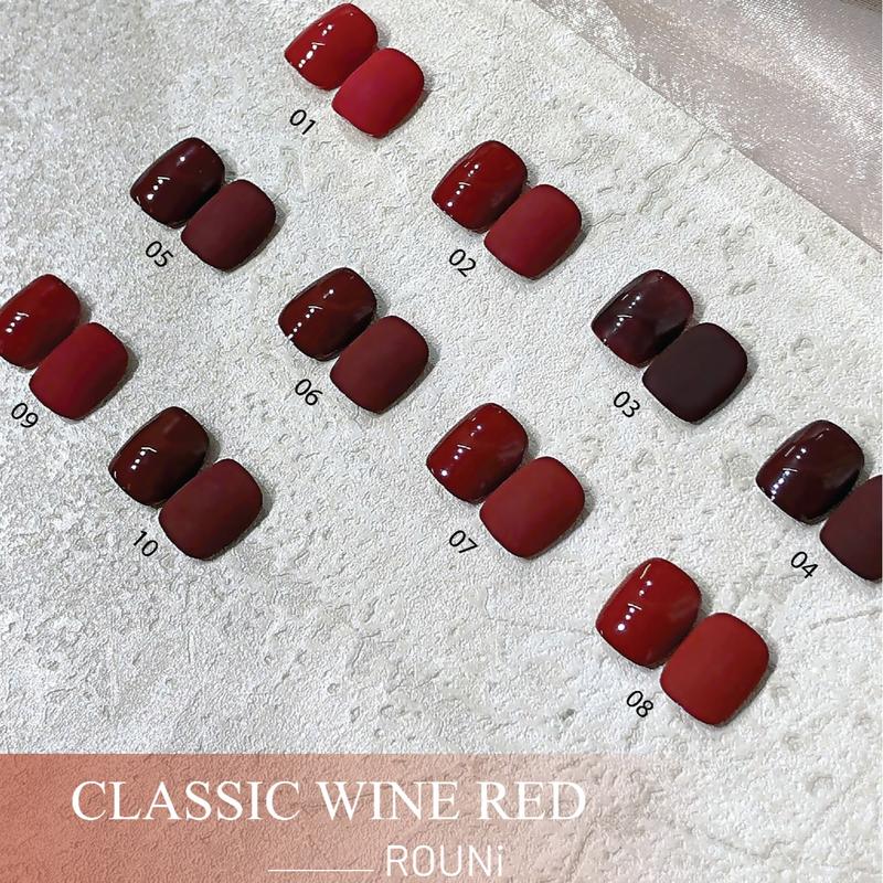 ROU ni Sơn gel màu đỏ rượu vang mới bộ sưu tập mùa thu đông và năm mới tông đỏ tôn da trắng sáng