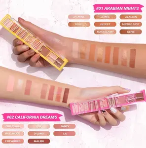 DAZZLE ME The World Traveler Eyeshadow Palette BPOM 8 warna Eye Makeup Natural Matte Satin Glitter High Pigment Long Lasting