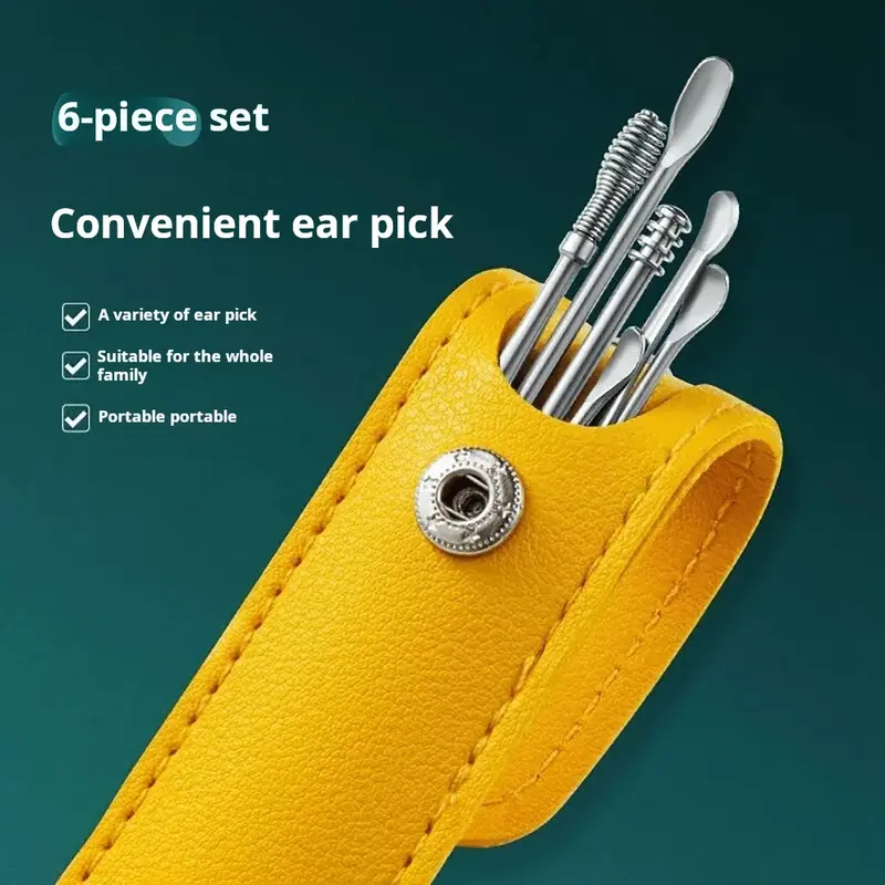 Bộ Dụng Cụ Lấy Ráy Tai Xoắn Ốc Làm Sạch Tai, 6 Món, Cầm Tay, Bộ Dụng Cụ Lấy Ráy Tai, Thiết Kế Xoắn Ốc, Để Sử Dụng Tại Nhà, Cầm Tay 1