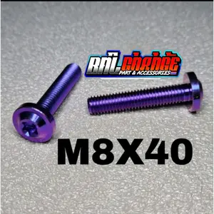 baud titanium m8x40 big drat 12 panjang 4cm(1baud) Motorcycle