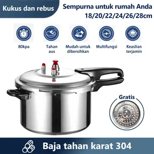Feelweli Pressure Cooker 3L-11L, Stainless Steel, 80kPa, Anti-Lengket, Kualitas Tertinggi, Cocok untuk 1-11 Orang, Desain Otomatis, Aman & Tahan Aus