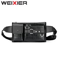 Gambar WEIXIER YB9557 Tas Selempang Pria Kulit Waistbag Anti Air - Brown dari Weixier Indonesia Kota Surabaya 1 Tokopedia