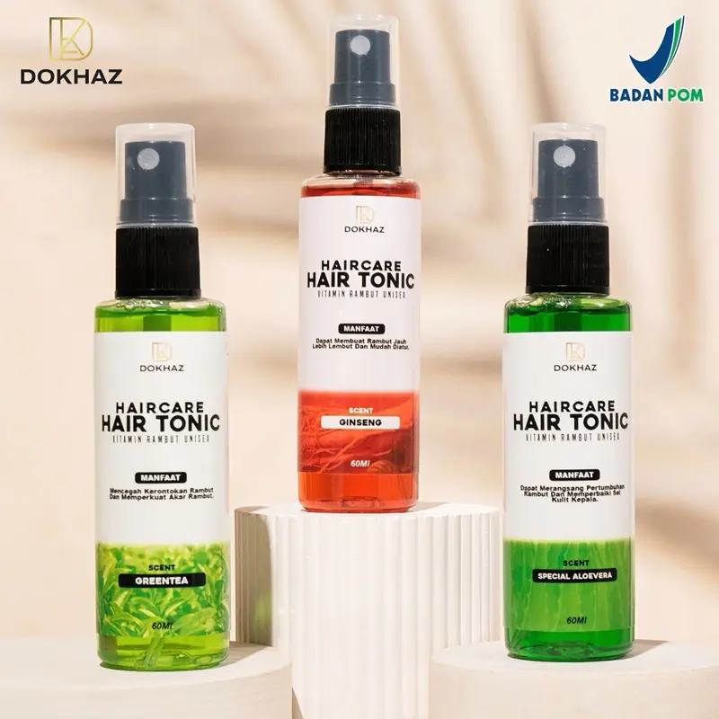 HAIR TONIC VITAMIN RAMBUT ( Aloevera , Ginseng , Greentea ) DOKHAZ Haircare