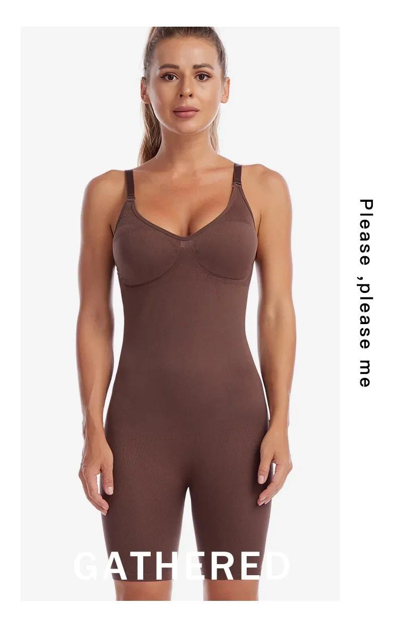 Product Introduction of Seamless Bodysuit Women Butt Lifter Shapewear Belly Control Body Shaper Corset Strappy-Back Chest Lift Correct Posture Underwear 17