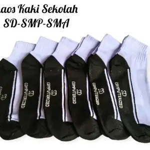 Kaos Kaki Hitam Putih Pendek Telapak Hitam untuk Anak Sekolah SD SMP SMA Fashionable Cocok untuk Gaya Fashion Anak