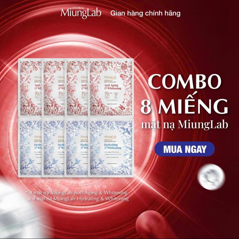   1 Hộp 8 miếng  Mặt Nạ Dừa Sinh Học Dưỡng Da Cao Cấp Miung Lab 