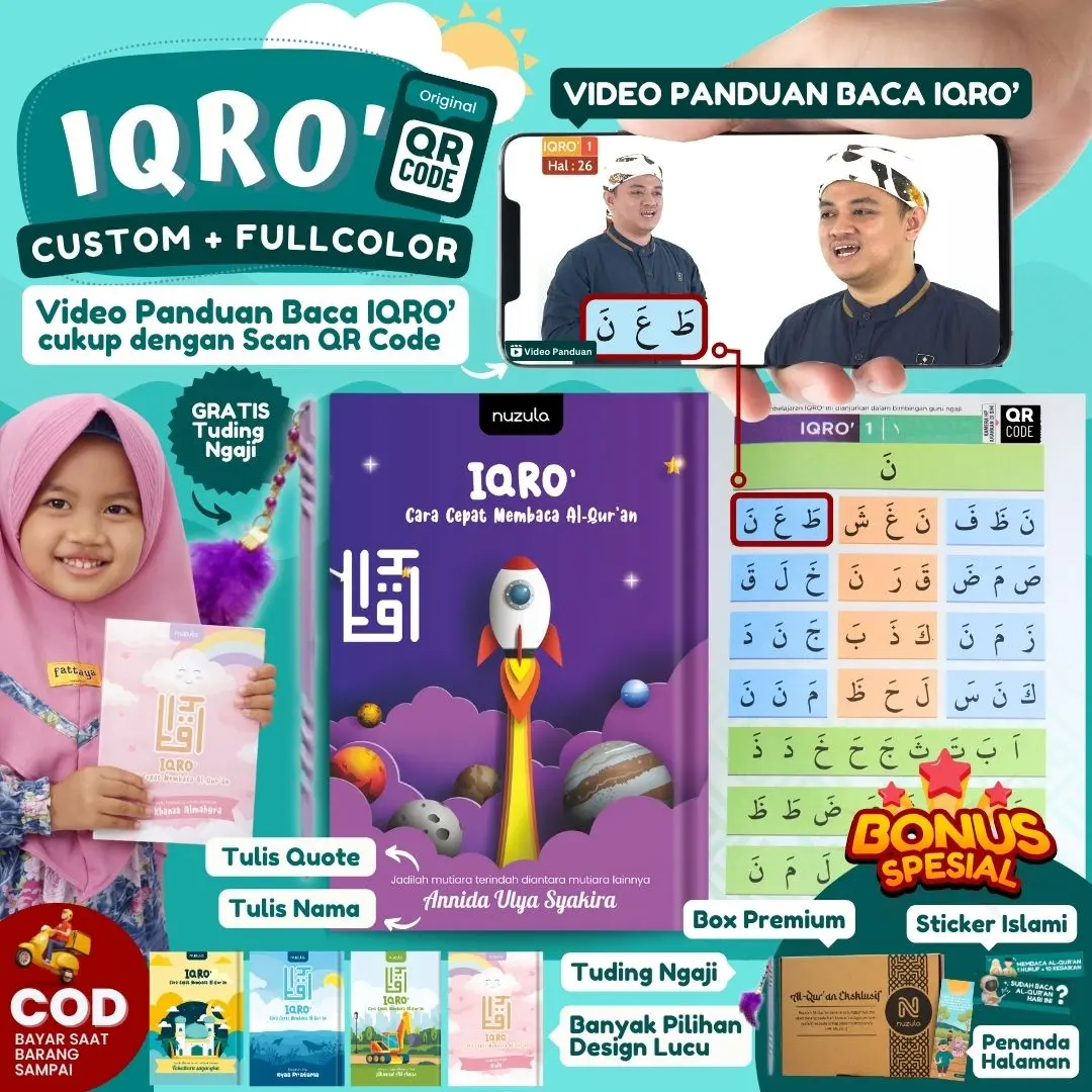 Nuzula Iqro Kids - Custom Tulis Nama Eksklusif untuk Hadiah & Kado Anak