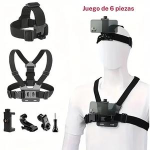Soporte de Pecho Ajustable para Selfie de Teléfono, Esencial para fotografía al aire libre, Montura Universal, Incluye Correa de Pecho, Asiento Tipo J, Adaptador, Tornillo, Soporte para Teléfono, Regreso a clases.