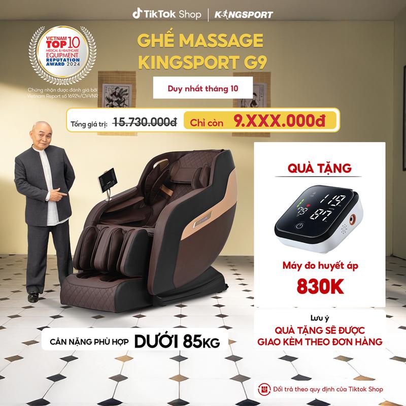 [Miễn phí lắp đặt] Ghế massage toàn thân KINGSPORT G9 công nghệ làm ấm Warmtech, 5 bài tập massage tự động thiết lập sẵn