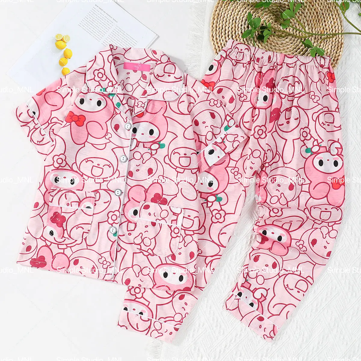 Simple Studio Short sleeve Pajama Cotton Terno Sleepwear for Kids Girls