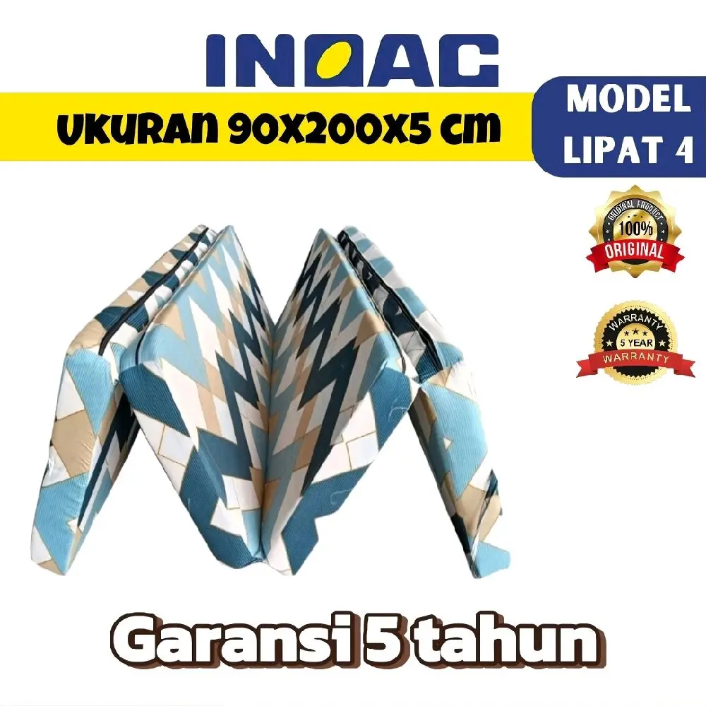 Motif Random Kasur Busa Lipat Tebal 5cm ukuran  200x90 cm memakai busa D18 Inoac lengkap dengan cover praktis,higienis ergonomis matras busa anti bakteri matras yang bisa dilipat anti-alergi random mix Furniture anti-jamur kasur  busa  anti  kempes
