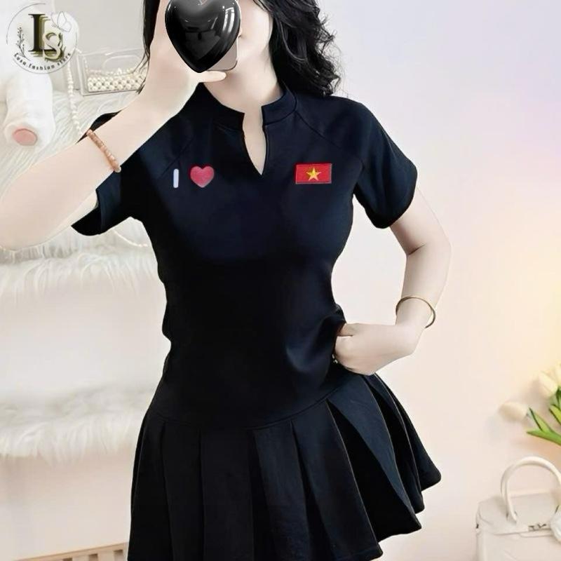 Áo Thun Babytee Borip In Hình Cờ Đỏ Sao Vàng Cổ Trụ Tay Ngắn Nữ Women Form Basic Tôn Dáng Ôm Body Dáng Ngắn . Chất liệu: Vải Borip Áo Baby Tee Của Nữ Áo Nữ Hottrend Hotgirl Áo Baby Tee Kiểu Nữ áothun tank top aothun vietnam