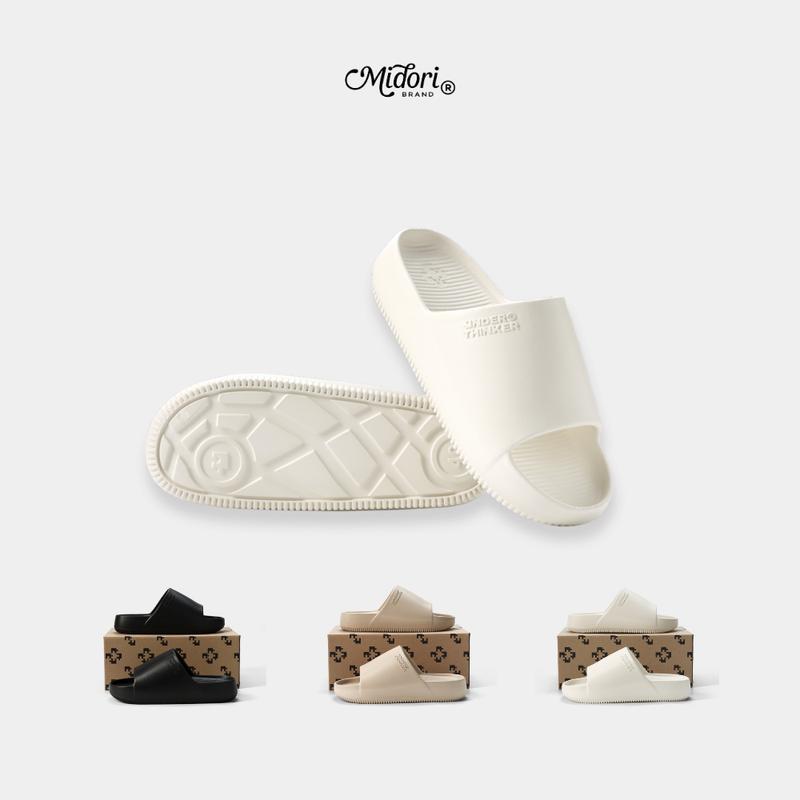 [ST.ICK.ER] Dép Nhựa GOBI Ngang Đơn Giản Nam Nữ Đúc Êm Chống Trượt Đế Cao Cứng Dày | MIDORI STUDIO