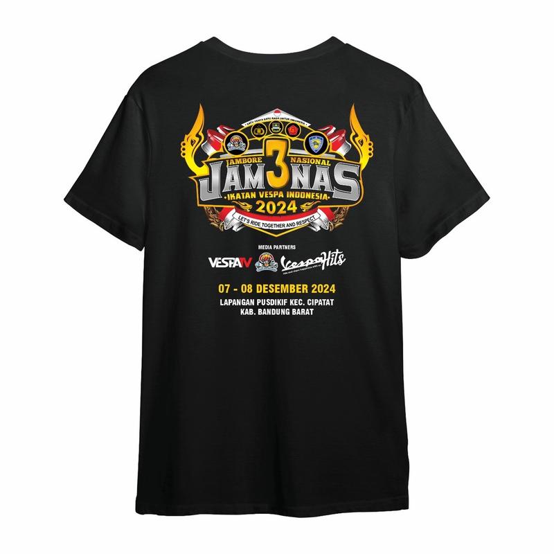 Kaos Jambore Nasional Jamnas 3 Vespa 2024 Lengam pendek Katun combad 1