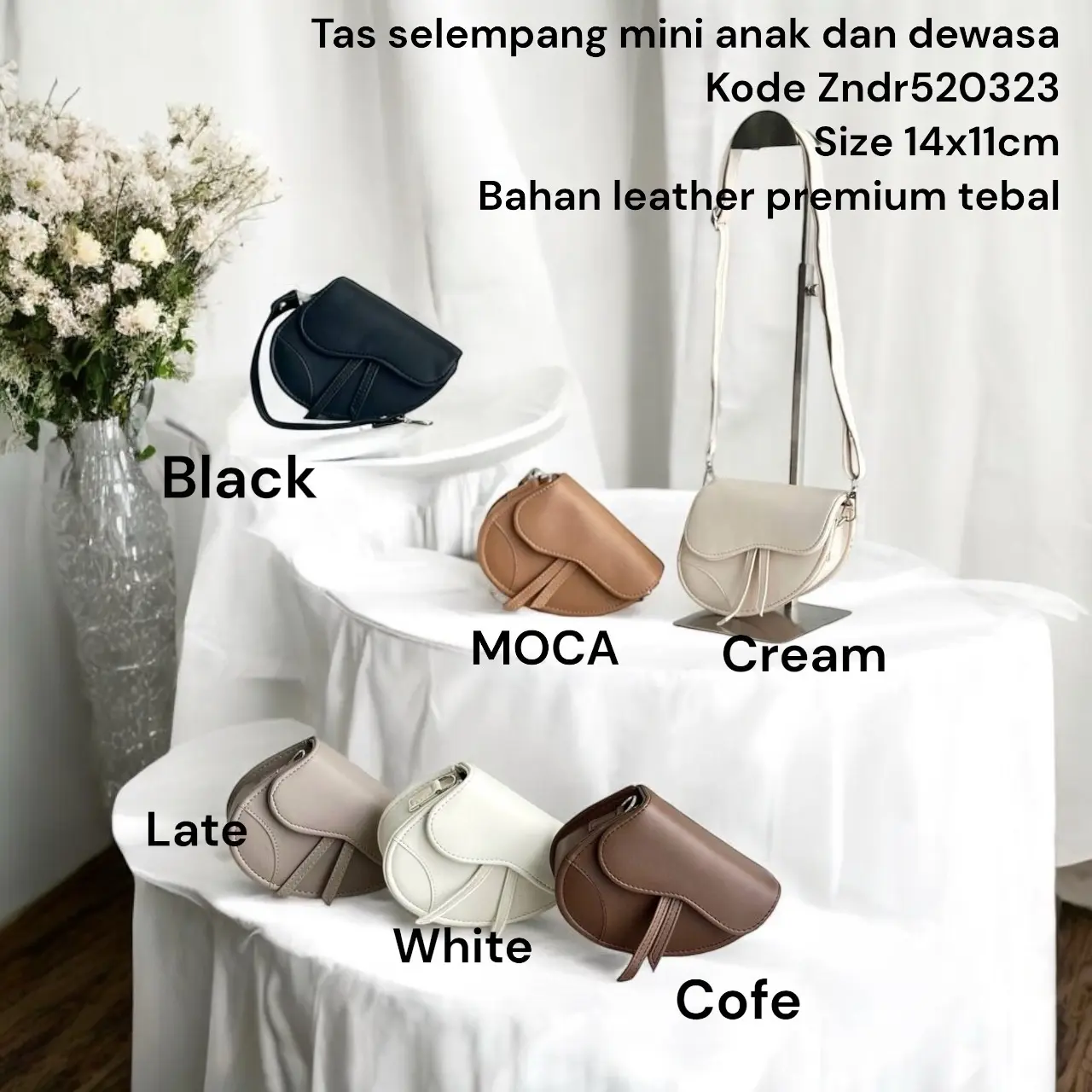 ZNDR520323 Tas selempang samping mini anak dan wanita kids Kulit