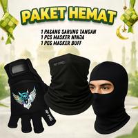 Gambar AP PRO Paket Mudik Motor 3in1 Sarung Tangan Touring owl Masker Buff Balaclava Full Face Anti Panas - Reflective Rainbow, ST Half Finger+Masker, L dari AP PROofficial Kab. Garut 2 Tokopedia
