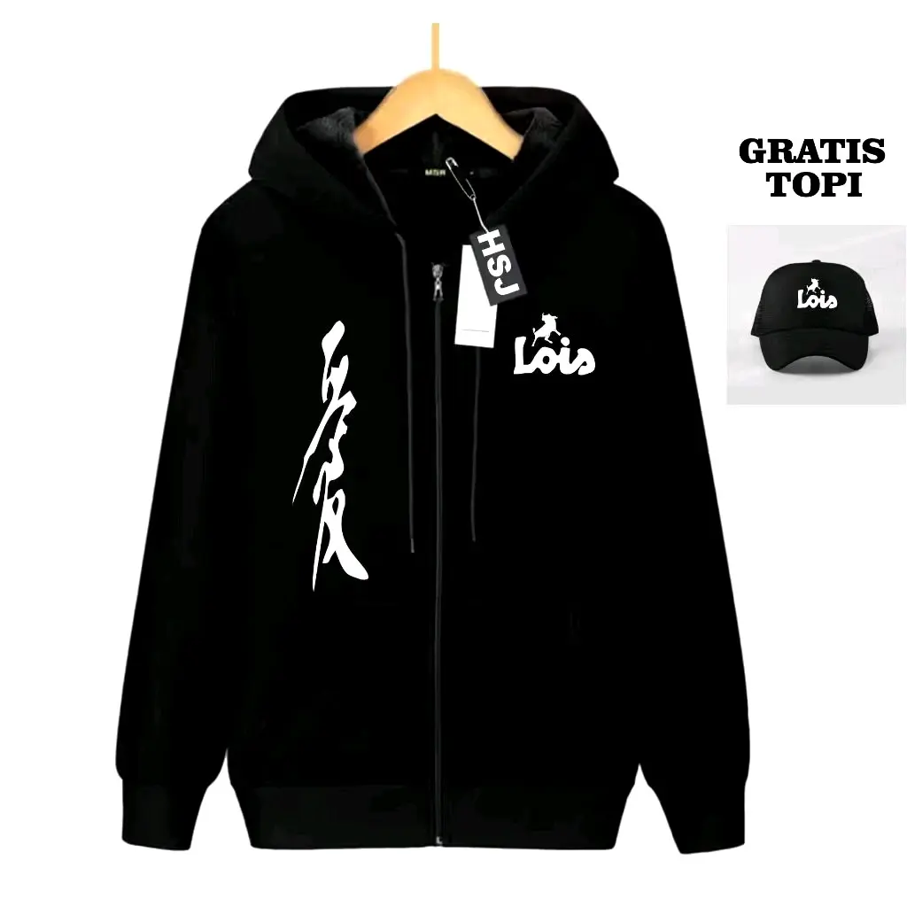 BONUS TOPI Terbaru !  Jaket Hoodie Resleting  Pria Wanita Terbaru - Jaket Resleting Distro Pria Free Topi  Tegak Kirka Terbaru Print Putih 100% Cotton Fleece ( Bahan Tebal ) - Premium Quality Zipper Lembut Nyaman