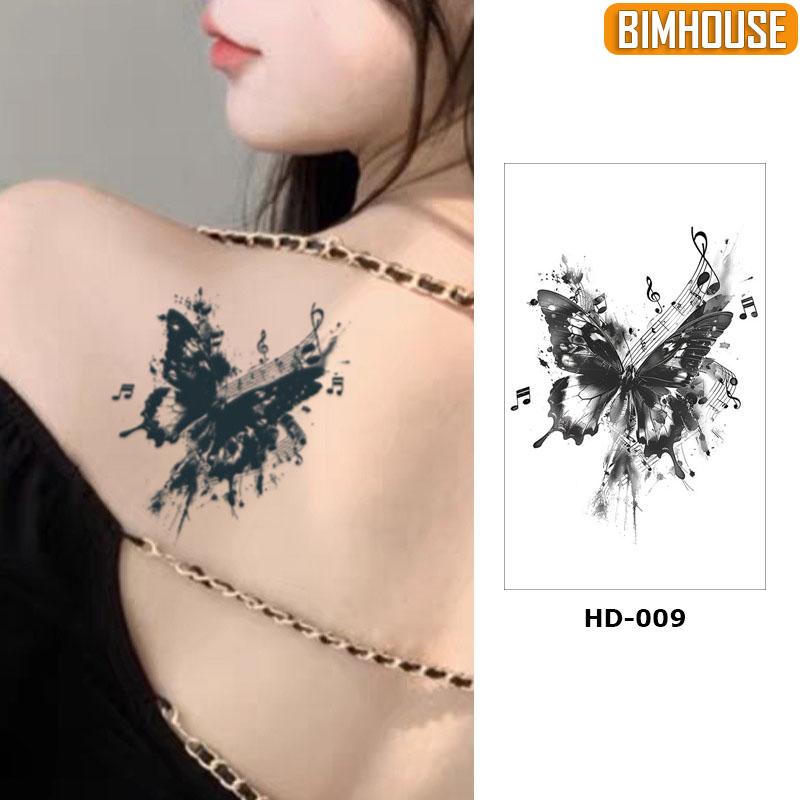 Hình xăm nhỏ hình bướm HD-009, hình xăm dán tạm thời 15 ngày chống nước thời trang