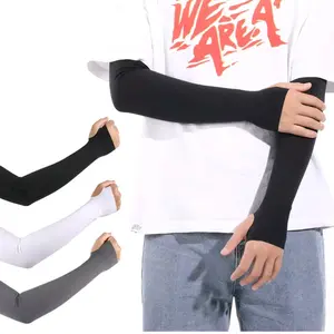 ( Manset Lubang Jempol ) Handsock Lengan Panjang Pria Dan Wanita Muslim Hitam Tangan
