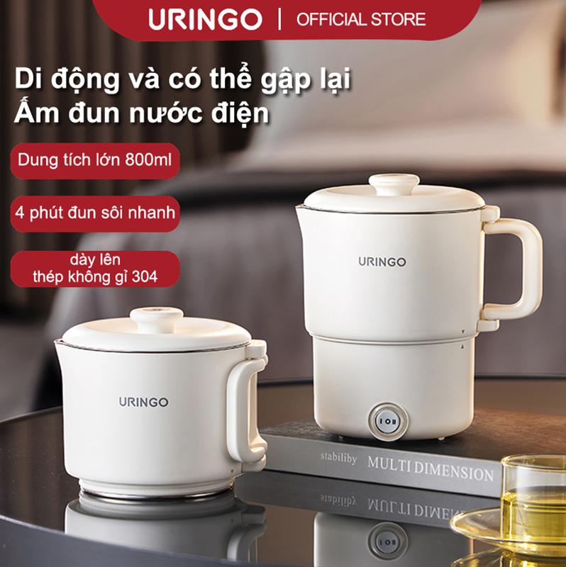  Ấm đun nước Điện Có Thể Gập Lại URINGO Kích thước nhỏ Cầm Tay để đi du lịch Sử dụng toàn cầu Giữ nhiệt Dung tích 800ml 