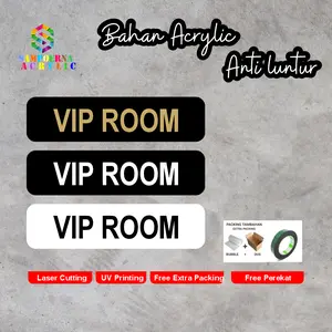 sign akrilik VIP ROOM minimalis simple