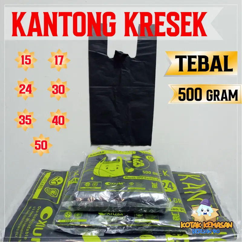 Isi 500 Gram Kantong Kresek Hitam Jumbo uk 50 kantong plastik kresek tebal hitam 1