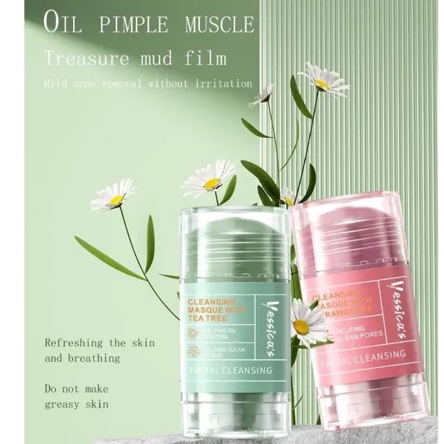 ￼READY FYC - Yessica's Tea Tree & Strawberry Anti Pores & Acne Clay Stick Mask-50gr BPOM