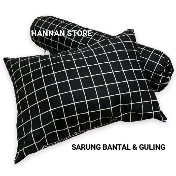 isi 6pcs Sarung Bantal Resleting & Sarung Guling Tali / Urung Bantal & Urung Guling bahan  Kain polymicro tidak pudar 2