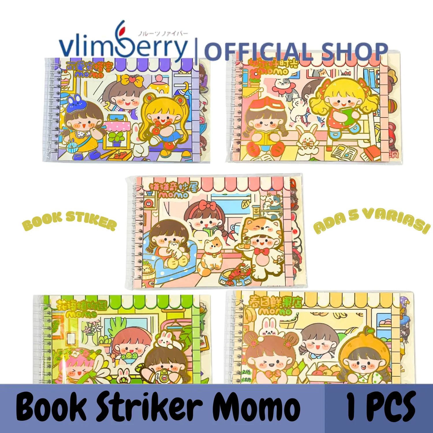 Vlimberry Stiker Momo Motif Korea Lucu Scrapbook Dekorasi Lucu Dan Bagus Kertas