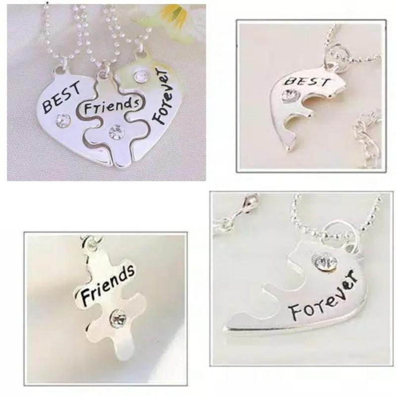 3pcs Kalung Persahabatan Best Friends Forever Hadiah Perempuan Perhiasan 4