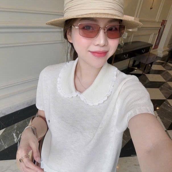 Áo polo len cộc tay CỔ SEN hàng len mongtoghi mềm mại Lynmostore