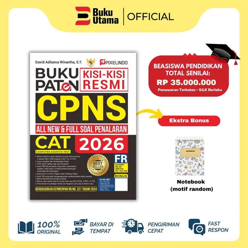 BUKU PATEN LOLOS TES CPNS 2026 (ALL NEW & FULL SOAL PENALARAN) Soft Cover