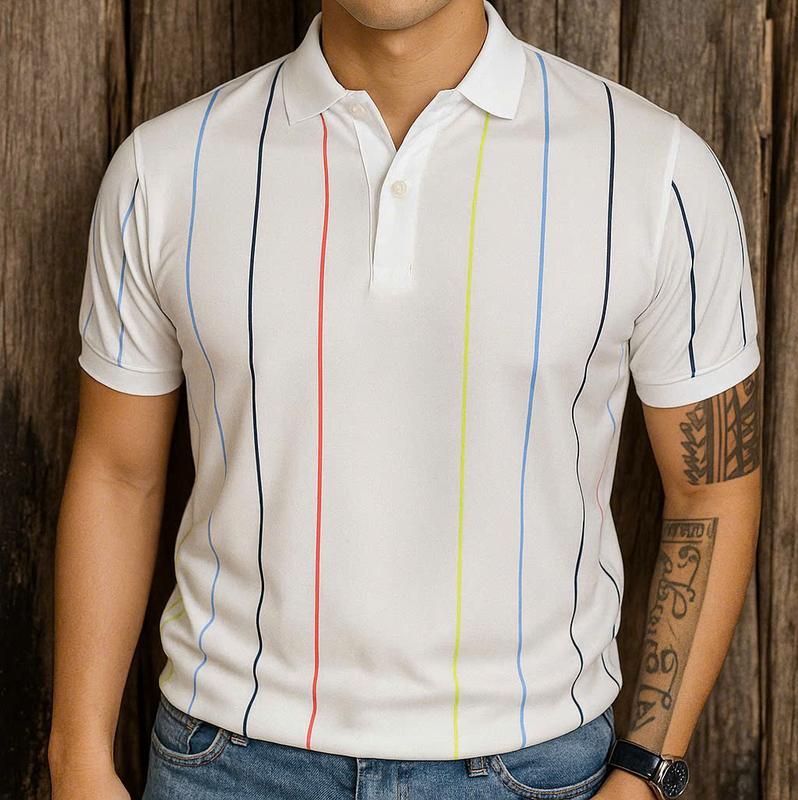 ÁO THUN POLO VẢI POLY SỌC DỌC MÀU SẮC TƯƠI TRẺ NĂNG ĐỘNG THOÁNG MÁT